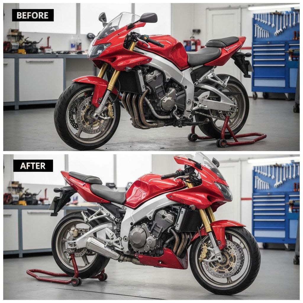 오토바이 수리 완료 - 스포츠 바이크 복원